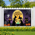 thumbnail image 3 of Decorative Design Happy Halloween Banner Witch Theme Pumpkin Design Spooky Elements for Halloween Party Indoor Decoration Outdoor Event, 3 of 9