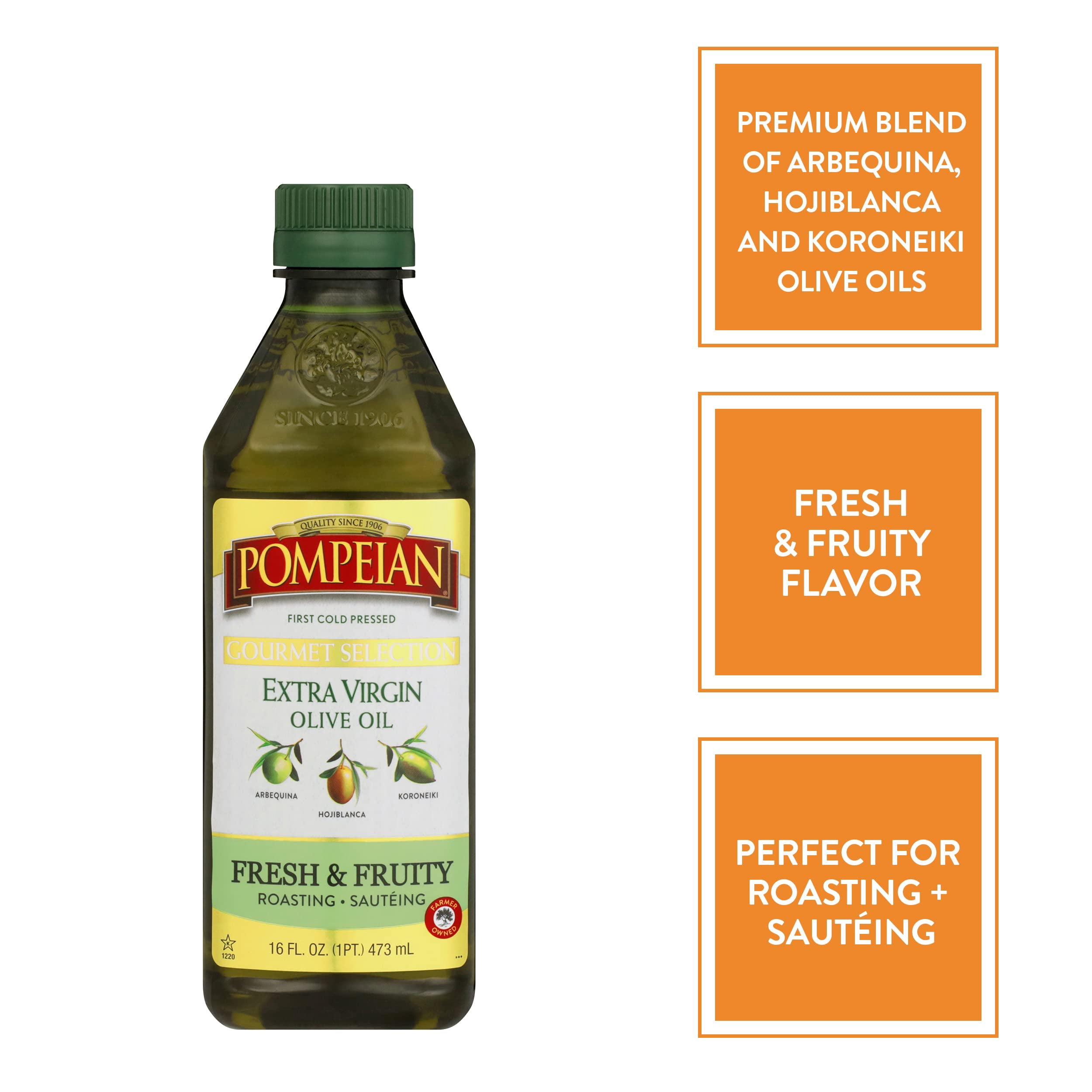 Pompeian Gourmet Selection Extra Virgin Olive Oil 16 oz (Pack of 12)