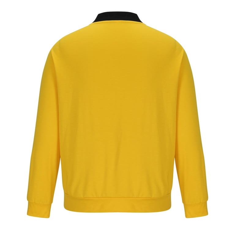 Fznquz Cotton Jackets for Men Yellow Windbreaker Full Zip Jacket