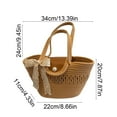 thumbnail image 3 of STPToys Woven Straw Bags for Women,Summer Beach Tote Handbag Travel Beach Bag - Khaki, 3 of 7