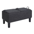thumbnail image 3 of Convenience Concepts Designs4Comfort Brentwood Storage Ottoman with Reversible Trays, Dark Charcoal Gray Fabric, 3 of 10