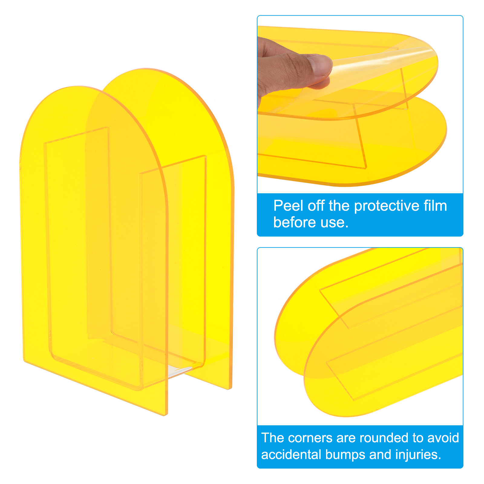 Unique Bargains Acrylic Arch Floral Vase Clear Geometric Vase for Table Centerpiece Yellow