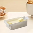 thumbnail image 3 of Injueey Elegante caja de almacenamiento para cortar mantequilla blanca con cortador para hornear, nevera y comedor Organizadores de utensilios de cocina, 3 of 6