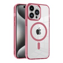 Dteck for iPhone 14 Pro Case,Compatible with MagSafe,Military-Grade Protection,Yellowing Resistant Scratch-Resistant Clear Back, Magnetic Phone Case for iPhone 14 Pro,Pink