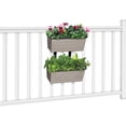 thumbnail image 1 of Balcony Planters Over Railing \u SelfWatering Hanging Planter Outdoor with Adjustable Straps \u Railing Planter Boxes for Flowers Herbs Vegetables \u Tool, 1 of 7