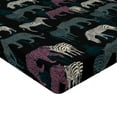 thumbnail image 4 of Ambesonne Exotic Life Fitted Sheet, Wild Zebra Tiger Jungle, Full Size, Charcoal Grey Pale Ruby, 4 of 5
