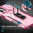 thumbnail image 6 of Phone Case for iPhone 16 Plus Case with Sliding Camera Cover, with 360° + 100° Free Rotation Metal Finger Ring Bracket, Fit Magnet Car Mount, 2 In 1 Case Cover for iPhone 16 Plus, Pink, 6 of 8