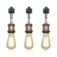 thumbnail image 1 of FSLiving Lot de 3 Style Rétro Vintage Angle Titre Réglable Tête de Rail Type H Éclairage Rouge Bronze Douille E26 Luminaire de Rail pour Galerie Loft Allée Salon Cuisine Ampoule et Rail Non Inclus, 1 of 2