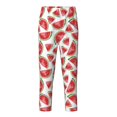 thumbnail image 2 of Gukieu Hand Drawn Watermelon Print Youth Home Trousers, Elastic Waistband with Pockets for Home and Outing, Suitable for Children Aged 5-16-Large, 2 of 6