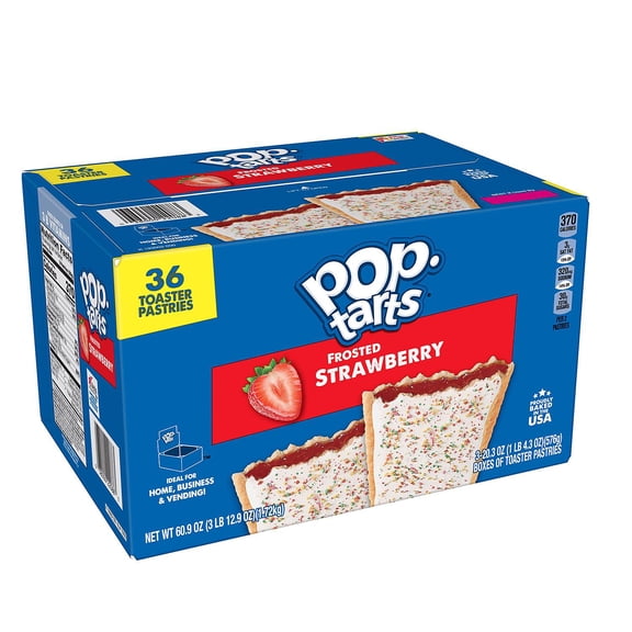Pop-Tarts Toaster Pastries, Frosted Strawberry, 36ct