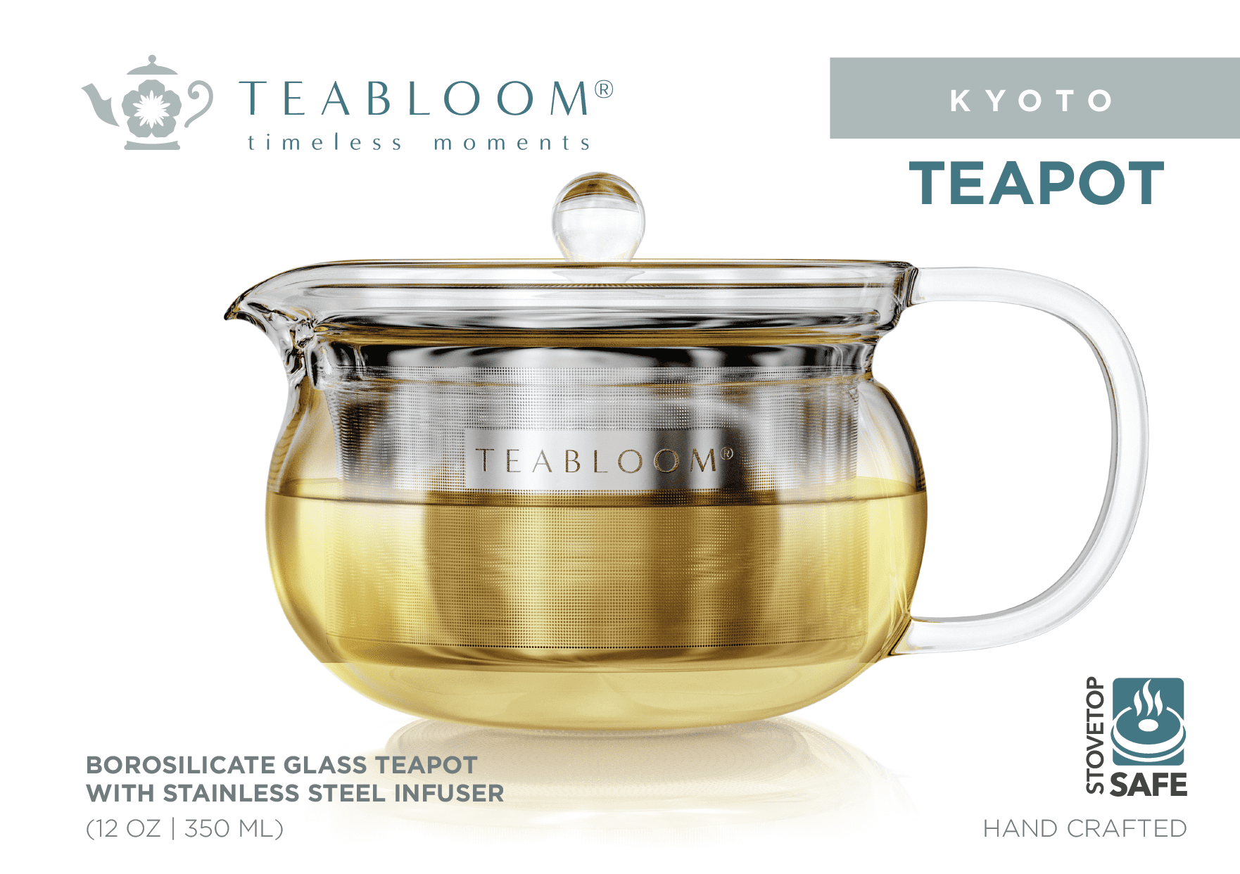 Teabloom Kyoto 2-in-1 Glass Teapot 12 oz removable infuser NIB Free  Shipping