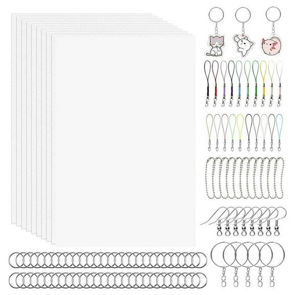 170 PCS Shrink Plastic Sheets Kit, Paper with 15 Sheets Shrink Sheets,for Crafts Jewelry Making DIY,21x29cm