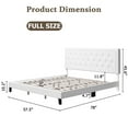 thumbnail image 6 of CREATIVE HOBBIES Upholstered Platform Bed with Diamond Button Tufted & Nailhead Trim Headboard, Full Size Bed Frame, Faux Leather, Wood Slats Support, Easy Assembly, No Box Spring Needed, 6 of 7