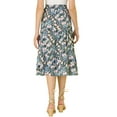 thumbnail image 3 of Allegra K Women's A-Line Floral Print Casual Midi Skirts, 3 of 6