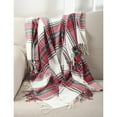 thumbnail image 3 of SARO TH804.M5060 Simple Plaid Fringe Edged Throw Blanket  Multi-color, 3 of 3