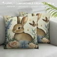 thumbnail image 3 of PRATYUS Some Bunny Loves You Easter Christian Decorative Throw Pillow Covers, Rabbit This is Us Blue Outdoor Home Decor, Spring Bless This Home Flower Couch Cushion Case 20x20in, 3 of 5