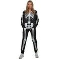 thumbnail image 4 of Morph Womens Skeleton Costume Adult One Piece Halloween Pajama Jumpsuit Halloween black M, 4 of 5