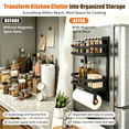 thumbnail image 4 of iFaveorr Magnetic Spice Rack for Refrigerators, Foldable Shelf with Towel Holder, 2-Tier Kitchen Organizer, 11.81 x 4.72 x 14.57 in, 4 of 7