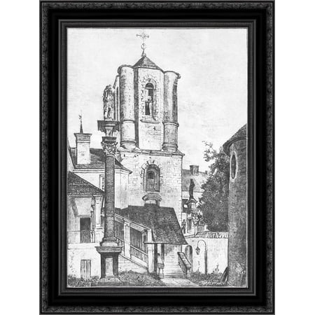 Armenian Cathedral 20x24 Black Ornate Wood Framed Canvas Art by Matejko, Jan