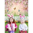thumbnail image 4 of 5x7FT Spring Easter Backdrop Easter Garden Background Green Grass Lawn Floral Butterfly Fence Easter Photo Booth Props, 4 of 6