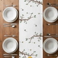 thumbnail image 4 of Table Runner 60 Inches Long for Kitchen Dining, Yellow Bees Gnomes Dresser Scarf Farmhouse, Dining Table Decorations for Wedding/Parties, Spring Floral Branches Modern Art 13 x 60 In, 4 of 8