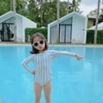 thumbnail image 6 of SYNPOS Girls One Piece Swimsuits Long Sleeve Rash Guard Zipper Front Bathing Suit UPF 50+ 2-10T, 6 of 16