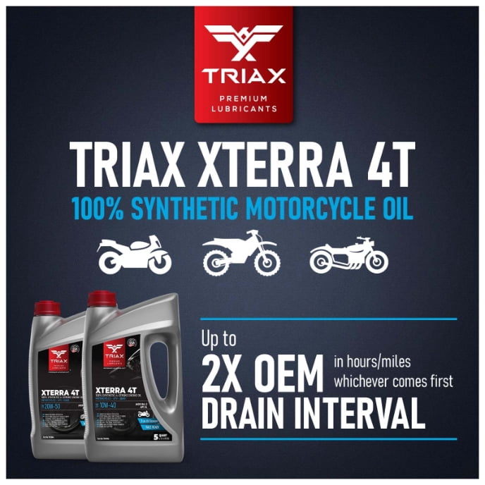 TRIAX Xterra 4T 10W-40 Full Synthetic 4-Stroke Motorcycle Engine Oil, 1 Gallon