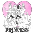 thumbnail image 2 of Girl's Disney Princesses Valentine's Day Heart Graphic Cropped T-Shirt, 2 of 3