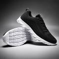thumbnail image 3 of Men's Casual Sneakers, Men's Knit Running Shoes - Breathable Lightweight EVA Sole, Low-Top Design for Gym, Jogging & Secure Lacing, Black, Fitness Shoes Daily Wear - All-Season C/Comfortable Sneakers, 3 of 9
