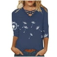 thumbnail image 2 of 3/4 Length Sleeve Womens Tops Summer Petite Summer Tops Trendy Teen Shirts for Women Vintage Cute Summer Oversized Graphic Tshirts for Women reorder items, 2 of 5