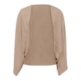 thumbnail image 4 of Women Lightweight Cardigan Open Front 3/4 Sleeve Shawls Wraps Bell Sleeve Kimono Cardigan (Khaki XL), 4 of 6