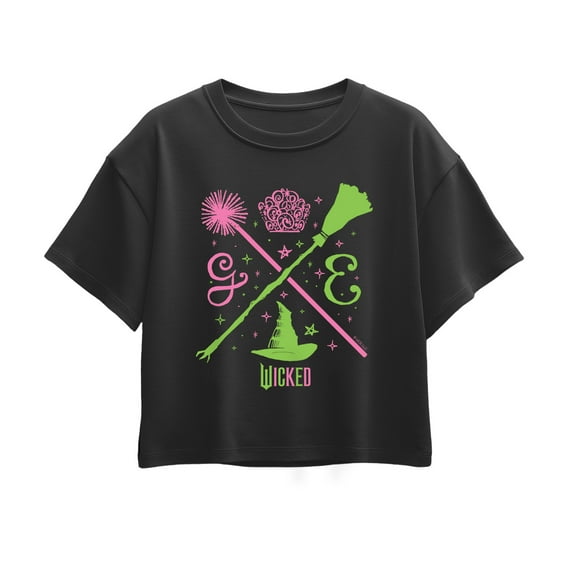Wicked: Part 1 - Glinda and Elphaba Icons - Youth Girl Short Sleeve Boxy Tee
