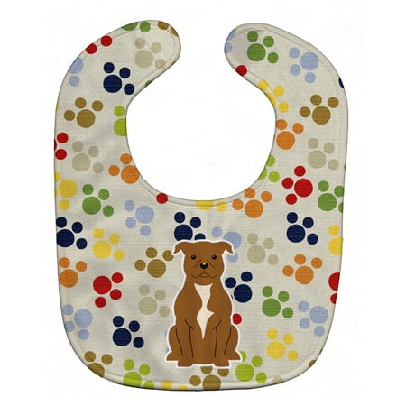 

Pawprints Staffordshire Bull Terrier Brown Baby Bib