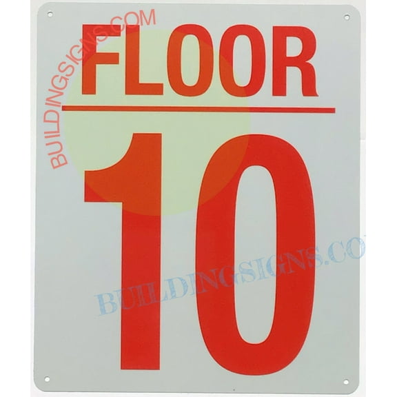 10 FLOOR SIGN (10x12,White,Aluminum) -ref21022