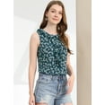 thumbnail image 2 of INSPIRE CHIC Women's Ruffle Chiffon Sleeveless Floral Top, 2 of 6