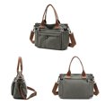 thumbnail image 4 of URSOFINE Canvas Multi-Pocket Tote Bag, Convertible Crossbody Shoulder Handbag for Work Travel Daily Use, Large Capacity Casual Messenger Bag with Detachable Strap, 4 of 8