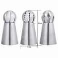 thumbnail image 3 of 3pcs Stainless Steel Flower Icing Piping Nozzles long wrap; Pastry Cake Cream Cupcake Decorating Nozzles Tips Set, 3 of 7