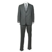 New Brooks Brothers Mens Dark Gray Plaid Regent Fit Two Piece Suit Sz 40S 33W 0646-1