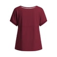 thumbnail image 5 of GUACER Womens Eyelet Lace Crew Neck Tops Short Sleeve Hollow Out Boho Blouses Summer Relaxed Fit Shirts, 5 of 5