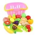 thumbnail image 1 of Juguetes de Cocina Sunnimix para Cortar Verduras y Frutas Juego de Simulación con Cesta Rosado, 1 of 6