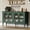 58" Glass-Green, variant on HLR 58'' Large Sideboard Buffet Cabinet with Storage, 4 Glass Modern Credenza Table for Kitchen, Black