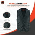 thumbnail image 2 of Daniel Smart Biker Vest for Men Premium Goat Leather Motorcycle Vest with Unique V-Shaped Design and Multiple Pockets, 2 of 7