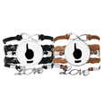 thumbnail image 1 of One Gesture Outline Pattern Bracelet Hand Strap Leather Rope Wristband Double Set, 1 of 3