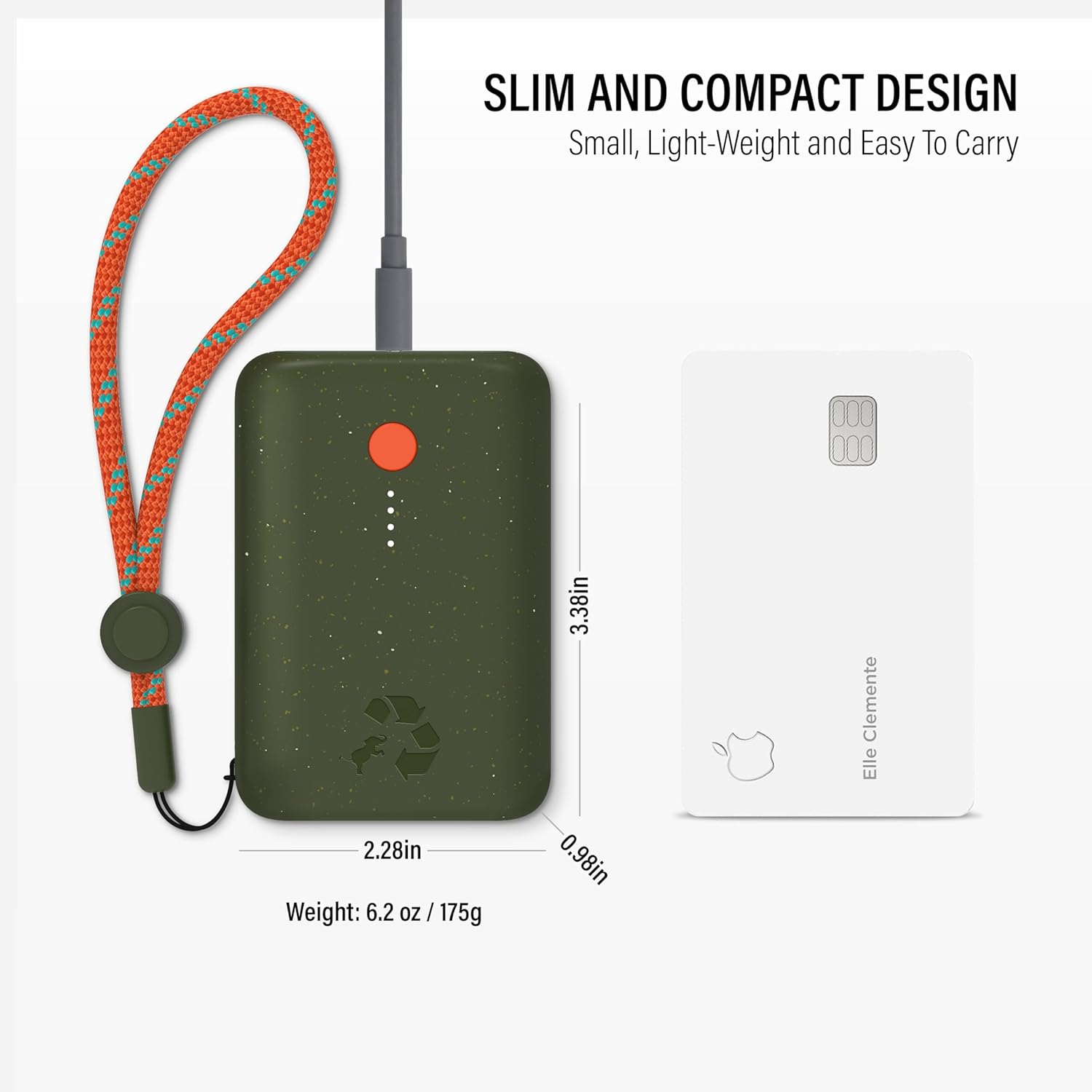 Champ Portable Charger, 10,000mAh Power Bank Fast Charging, 20W Dual USB-C Battery Pack with Cable, Travel Essential Power Bank for iPhone Laptops Galaxy Tablet Pixel iPad Macbook Kindle Airpod