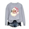 thumbnail image 4 of ShiShine Christmas Sweatshirts for Women Retro Santa Claus Graphic Long Sleeve Shirt Xmas Pullover Tops, 4 of 6