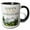Black/White, variant on 3drose, Happy Tenth Anniversary Forest Scene, 11oz Two-tone Yellow Mug