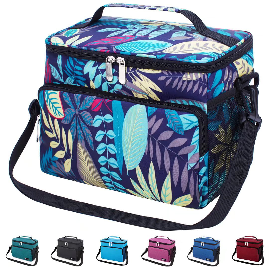 Insulated Lunch Bag for Women/Men - Reusable Lunch Box for Office Picnic  Hiking Beach - Leakproof 12-Can Coke Cooler Tote Bag Organizer with  Adjustable Shoulder Strap for Adults - Stripe 