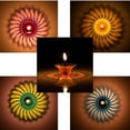 thumbnail image 2 of 12pcs Diwali Diyas - Colourful 3D Reflection Diya For Decor - Sun Shape Shadow Reflective Diyas - Reusable Navratri Lights - Multicolour, 2 of 5
