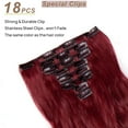 thumbnail image 3 of My-Lady 17-24Inch 8Pcs/set 18Clips in Long Wavy Synthetic Hair Extension Fiber Thick Double Weft Hair Hairpieces for Women Full Head Highlights Brown Black, 3 of 8