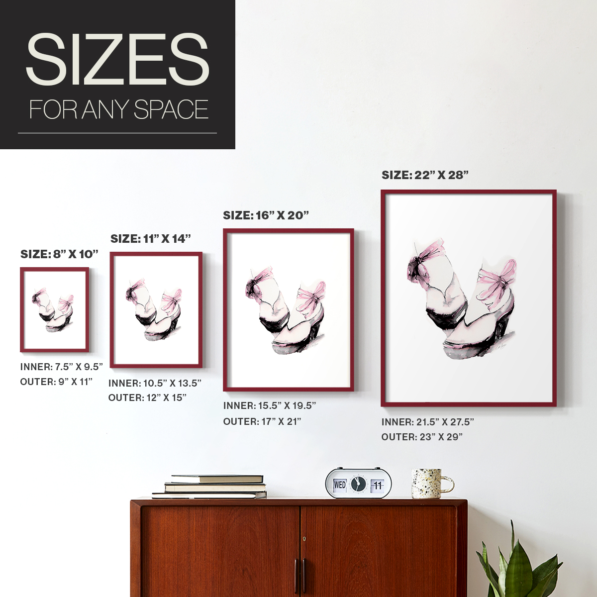 Ballet Platform in Paper Solid Wood 11 x 14 Framed Print